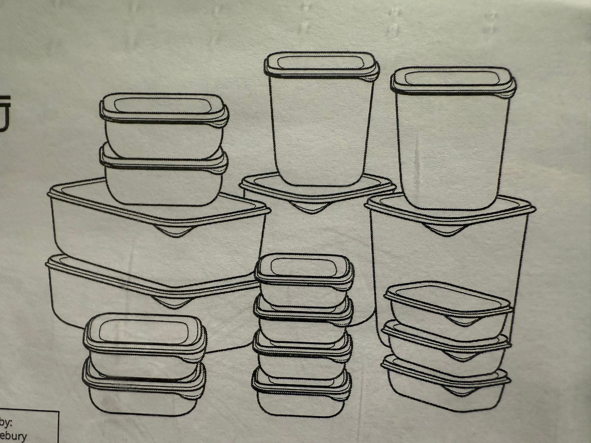 Set 9 caserole caserole din plastic cu capace